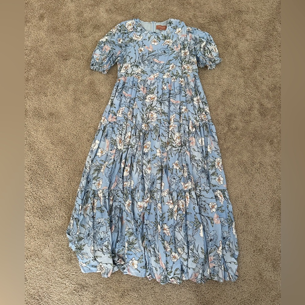 JessaKae Light Blue Floral Maxi Dress